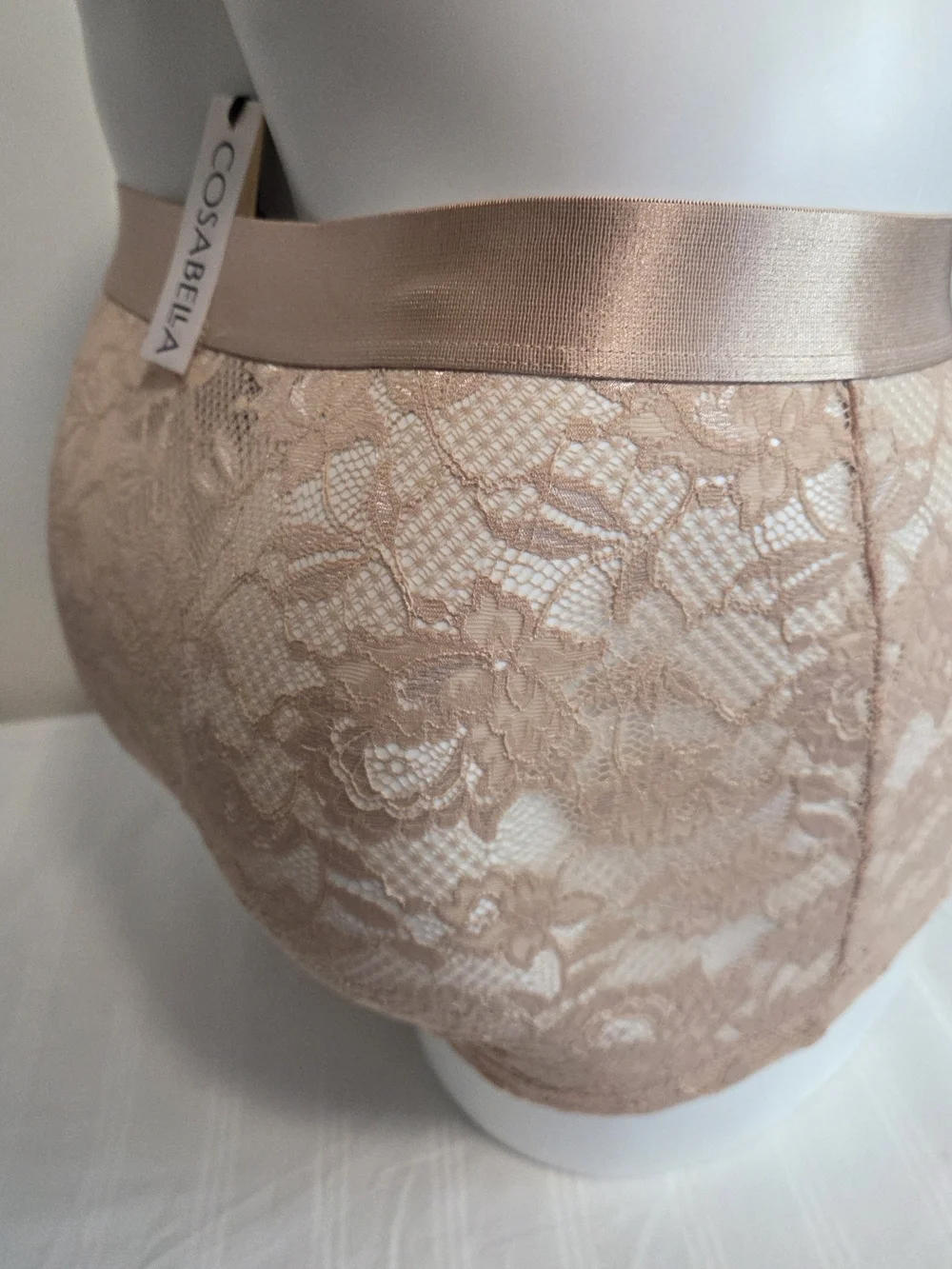 Cosabella Men's Lace Boxer Briefs in Blush Nude